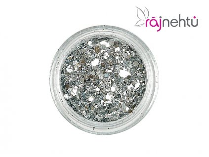 Zdobenie na nechty - mix strieborný 1ks