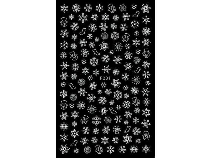 Samolepky Vánoce XL - sněhové vločky F281
