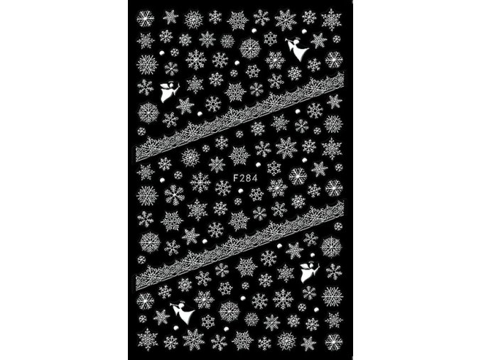 Samolepky Vánoce XL - sněhové vločky F284
