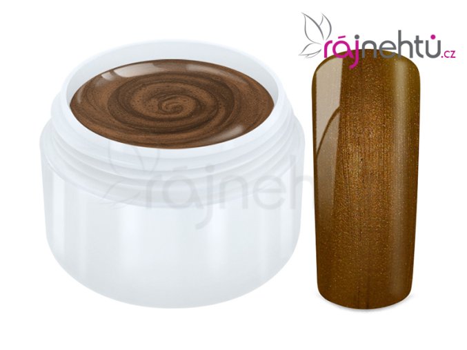 Ráj nehtů Barevný UV gel METALLIC - Brown 5ml