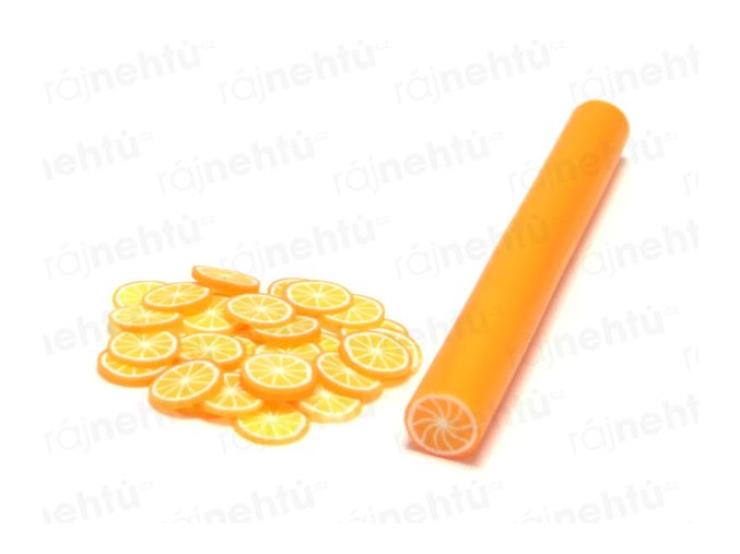 FIMO zdobenie - tyčinka, motív ovocie - pomaranč