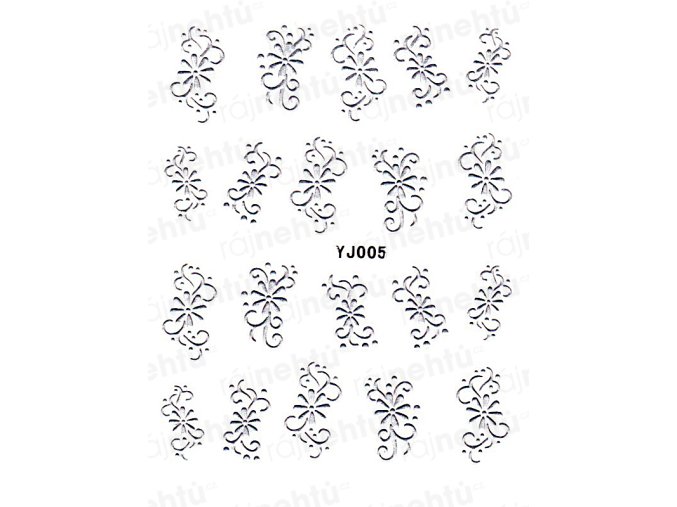 Samolepky na nechty - strieborné 05