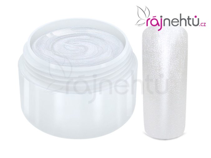 Raj nechtov Farebný UV gél METALLIC - White 5 ml