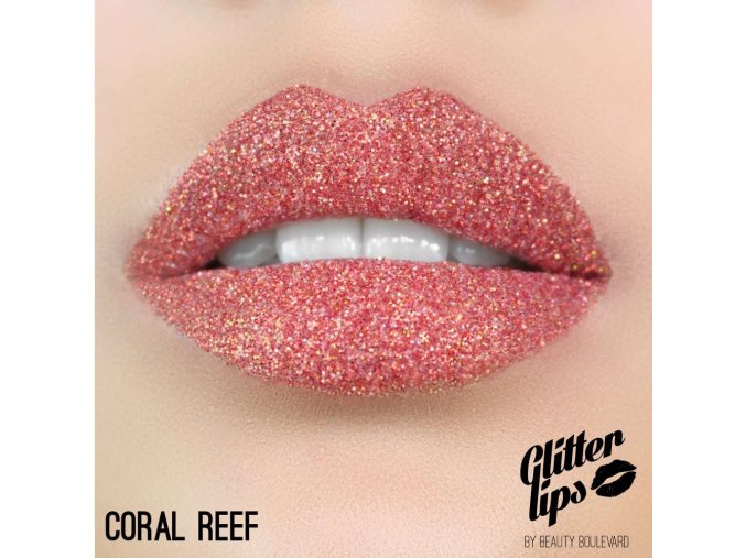 Glitter Lips, vodoodolné trblietky na pery - Coral Reef 3,5ml