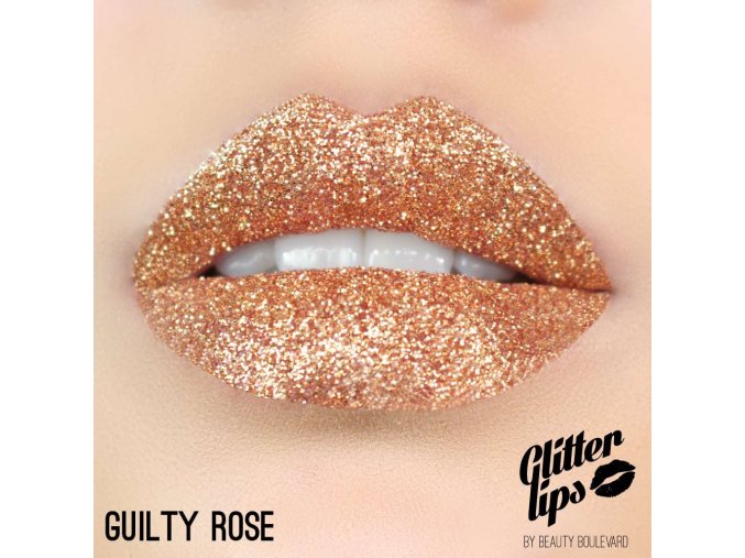 Glitter Lips, vodoodolné trblietky na pery - Guilty Rose 3,5ml