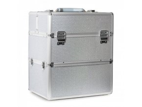 Kosmetický kufřík SENSE 2v1 - glitter, stříbrný