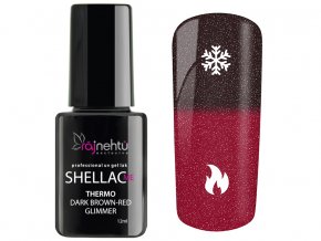 UV gel lak Shellac Me Thermo 12ml - Dark Brown-Red Glimmer