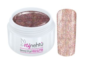 Barevný UV gel HOLO GLITTER 5 ml - Red