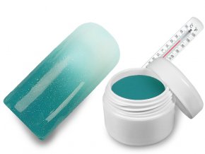 Raj nechtov - Farebný UV gél THERMO - turquoise/white metal - 5 ml