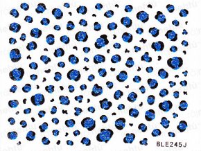 Samolepky na nechty - modré, gepard