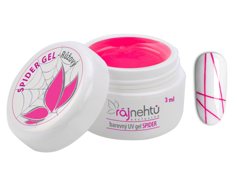 E-shop Ráj nehtů UV gel SPIDER 3 ml - Růžový