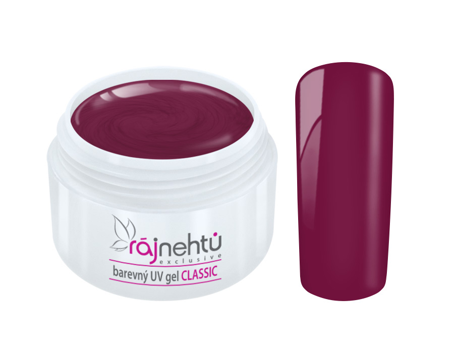 E-shop Ráj nehtů Barevný UV gel CLASSIC - Bordeaux Violet 5ml