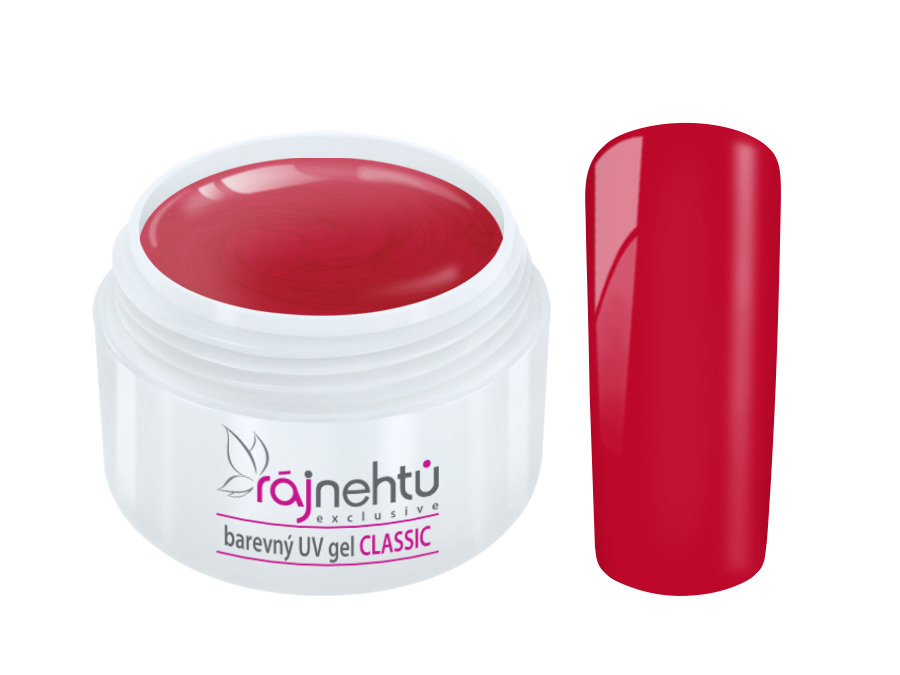 E-shop Ráj nehtů Barevný UV gel CLASSIC - Carmine Red 5ml