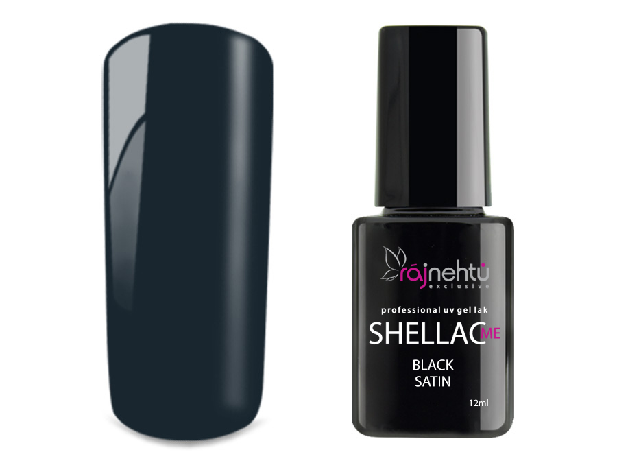 E-shop Ráj nehtů UV gel lak Shellac Me 12ml - Black Satin