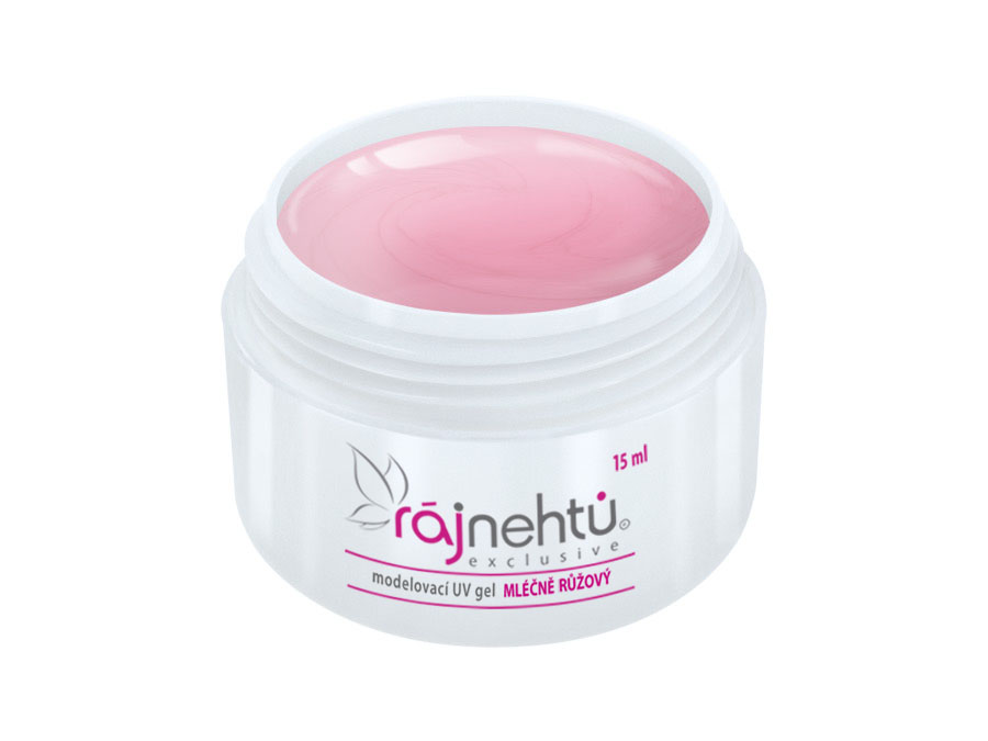 E-shop Ráj nehtů UV gel modelovací - mléčně růžový - 15 ml