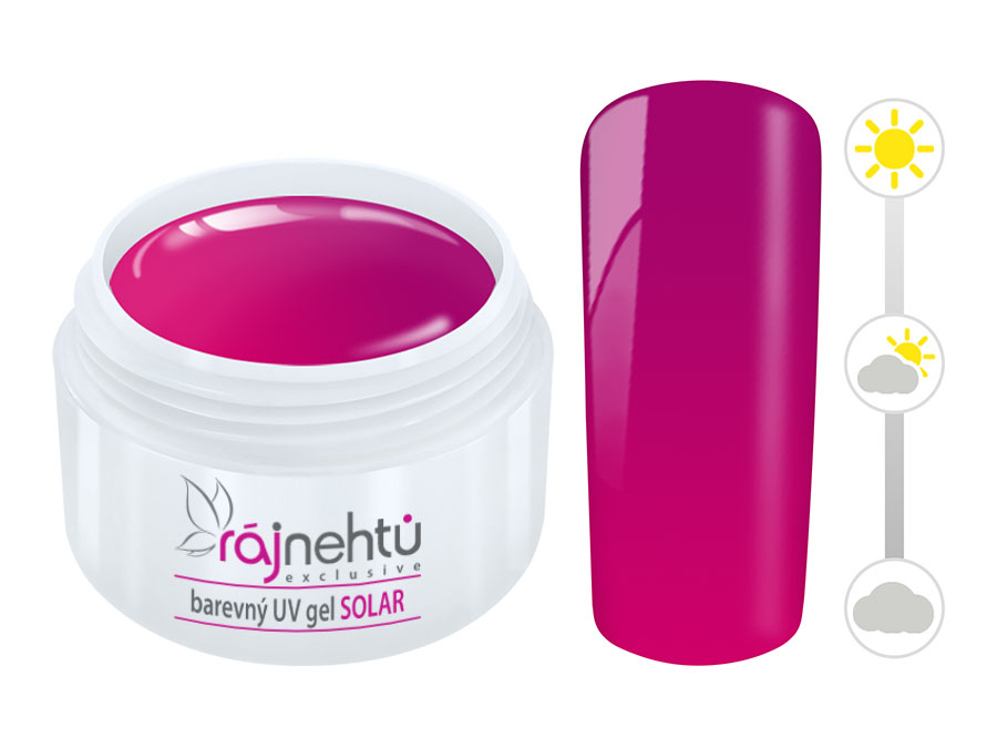 E-shop Ráj nehtů Barevný UV gel SOLAR 5 ml - Pink