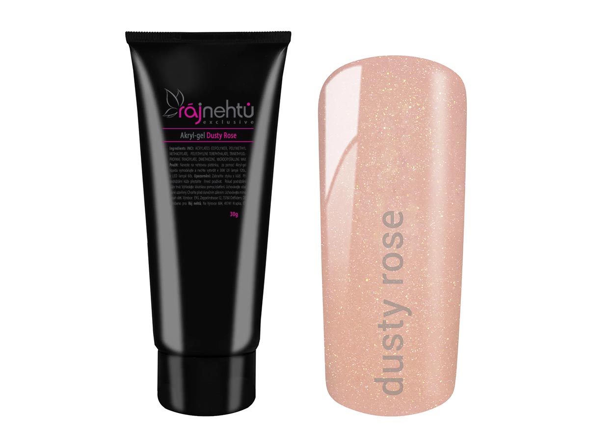 E-shop Ráj nehtů Akryl-gél v tube - Glimmer Dusty Rose 30g