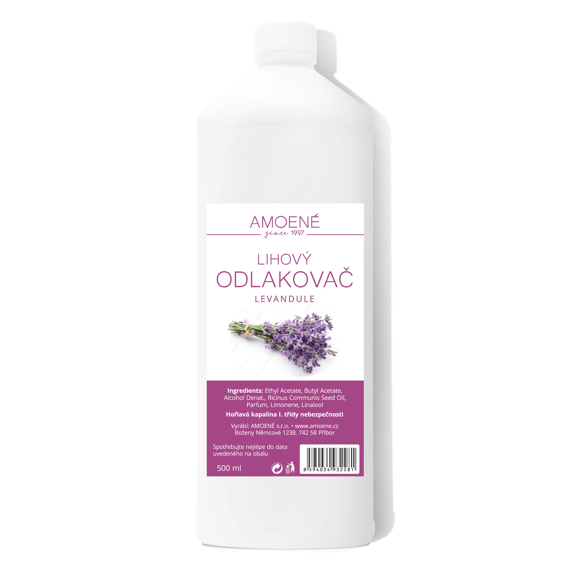 Amoené Odlakovač liehový s vôňou levandule 500 ml