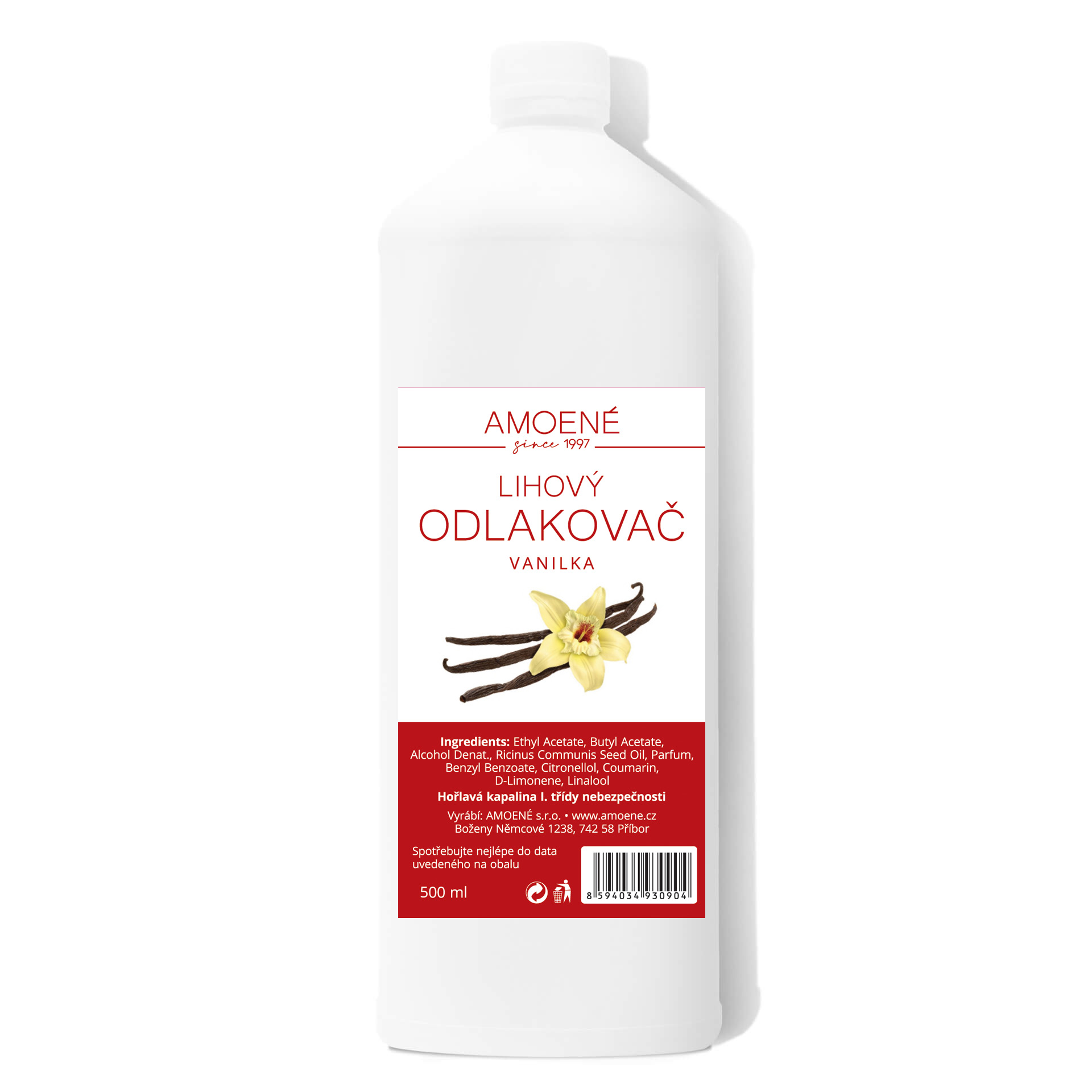 E-shop Amoené Odlakovač liehový s vôňou vanilky 500 ml