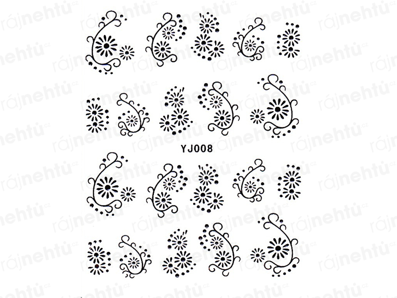 Samolepky na nechty - čierne 08