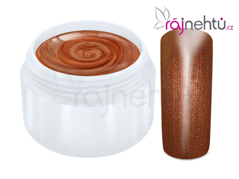 Ráj nehtů Raj nechtov Farebný UV gél METALLIC - Copper 5ml