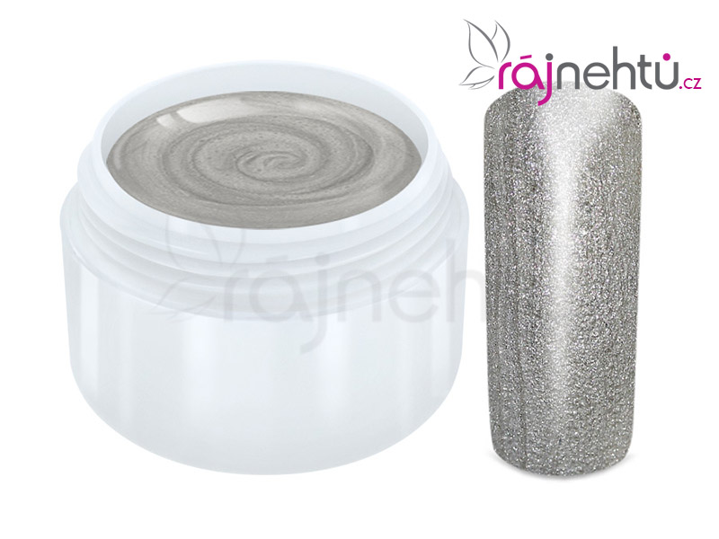 Ráj nehtů Raj nechtov Farebný UV gél METALLIC - Silver 5ml