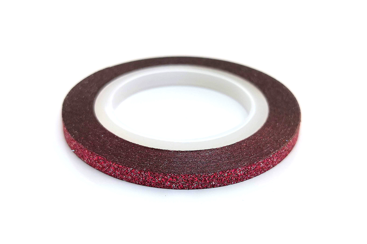 Zdobiaca páska 3mm - glitter červená