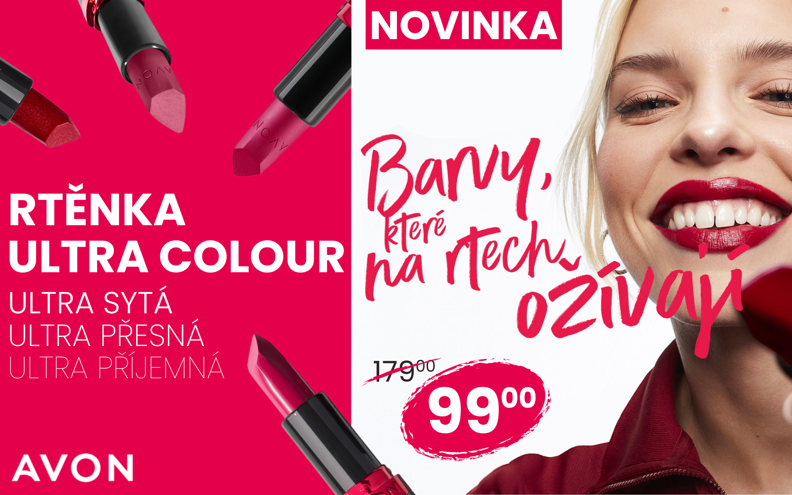 Novinka - rtěnky Ultra Colour od Avonu