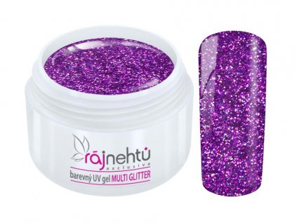 Barevny uv gel multi gliter violet