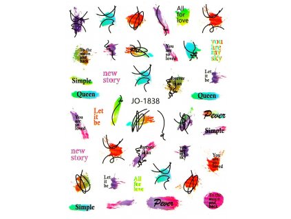 Samolepky na nehty - Colorful JO-1838