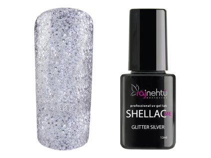 UV gel lak Shellac Me 12ml - Glitter Silver