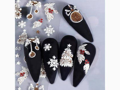 Samolepky na nehty 5D - Vánoční D165