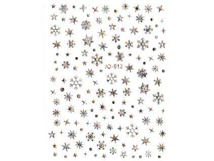 Samolepky na nehty - Sněhové vločky holo JO-912