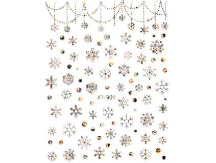 Samolepky na nehty - Sněhové vločky holo JO-909