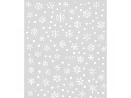 Samolepky na nehty - Sněhové vločky bílé JO-911