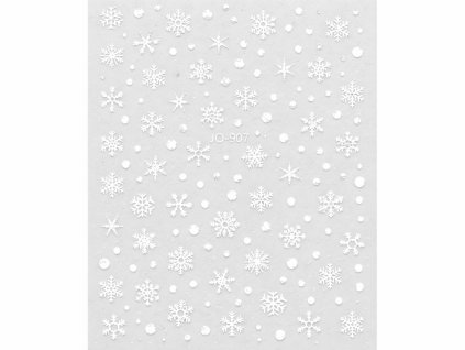 Samolepky na nehty - Sněhové vločky bílé JO-907