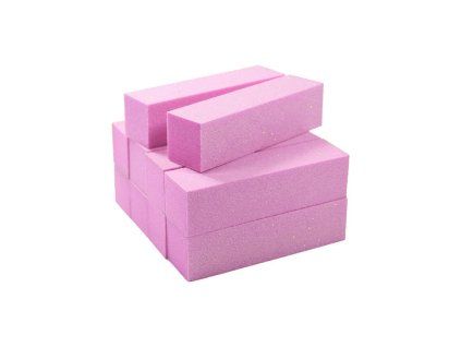 Pilník blok barevný - růžový 10 ks