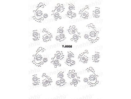 Samolepky na nehty - stříbrné 08
