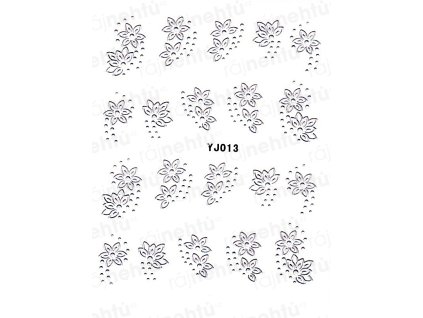 Samolepky na nehty - stříbrné 013