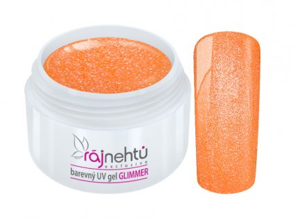 uv gel neon glimmer orange oranzovy