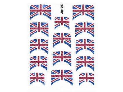 Samolepky na nehty 3D - Anglická vlajka