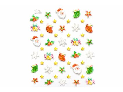 Samolepky na nehty 3D - vánoční V3