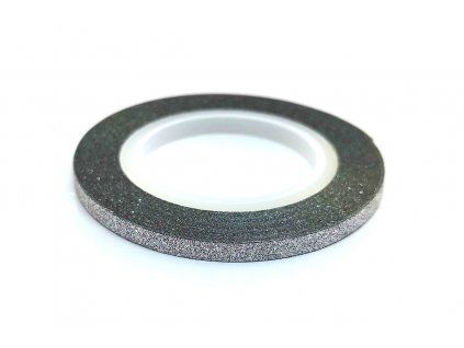 Zdobící páska 3mm - glitter stříbrná