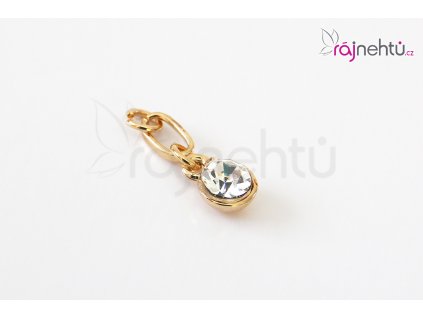 Piercing round stone zlatý