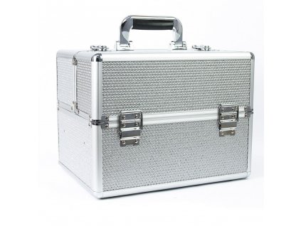 Kosmetický kufřík SENSE - glitter, stříbrný