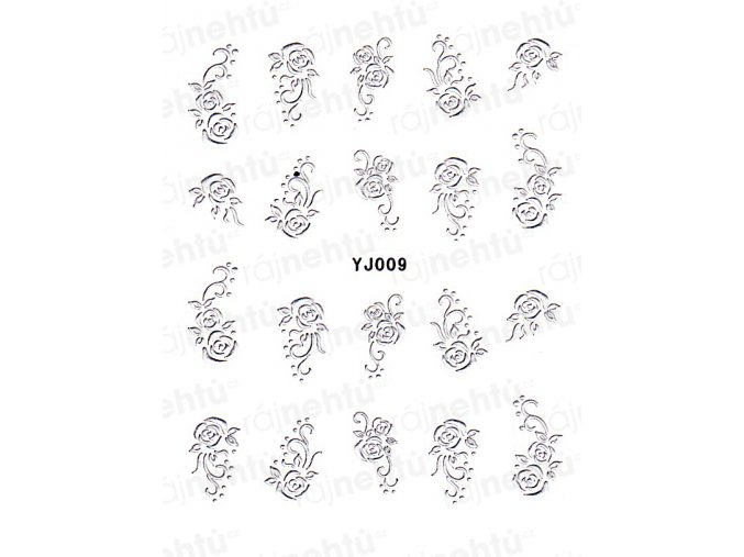 Samolepky na nehty - stříbrné 09