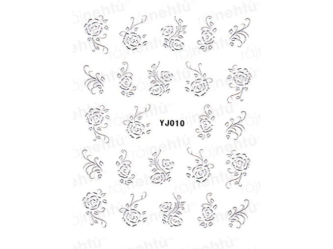 Samolepky na nehty - stříbrné 010
