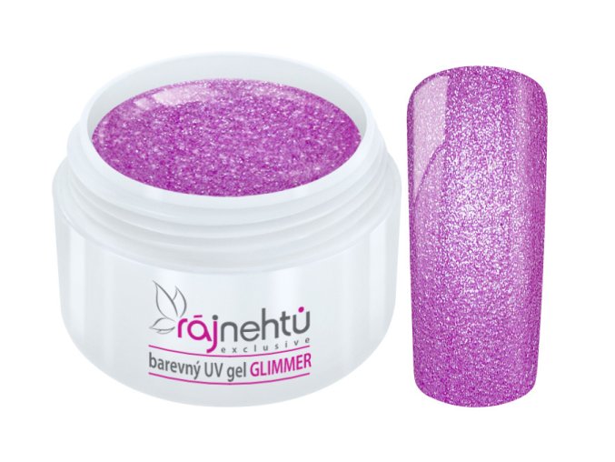 uv gel neon glimmer purple fialovy