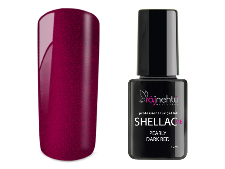 Levně Ráj nehtů UV gel lak Shellac Me 12ml - Pearly Dark Red