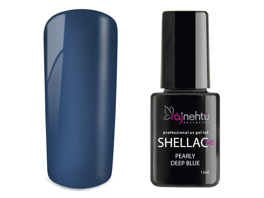 Levně Ráj nehtů UV gel lak Shellac Me 12ml - Pearly Deep Blue